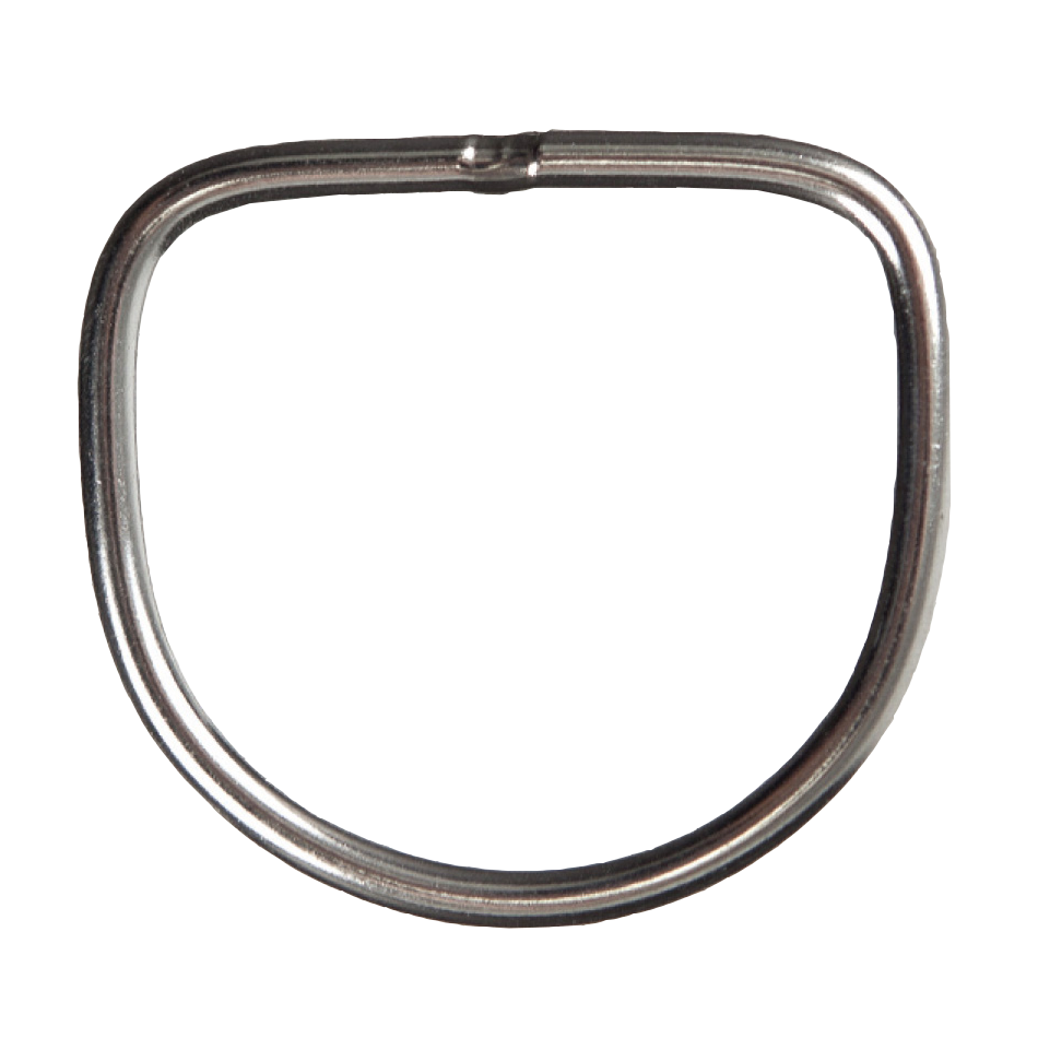 XS Scuba Highland 2.0" Stainless Steel Welded D-Ring – 6mm 316 Stainless Harness D-Ring