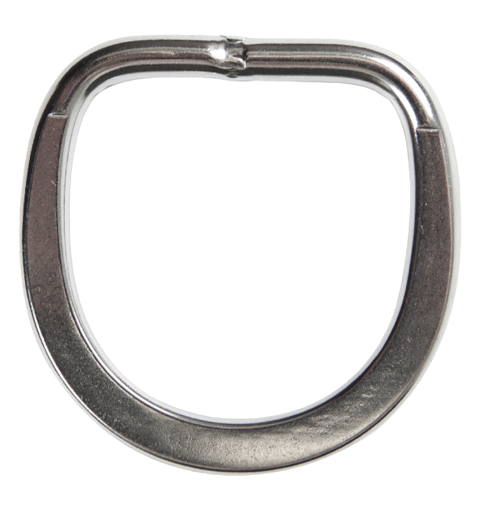XS Scuba Highland 2.0" Stainless Steel Flat Lifting D-Ring – 8mm 316 Stainless Steel Harness Ring