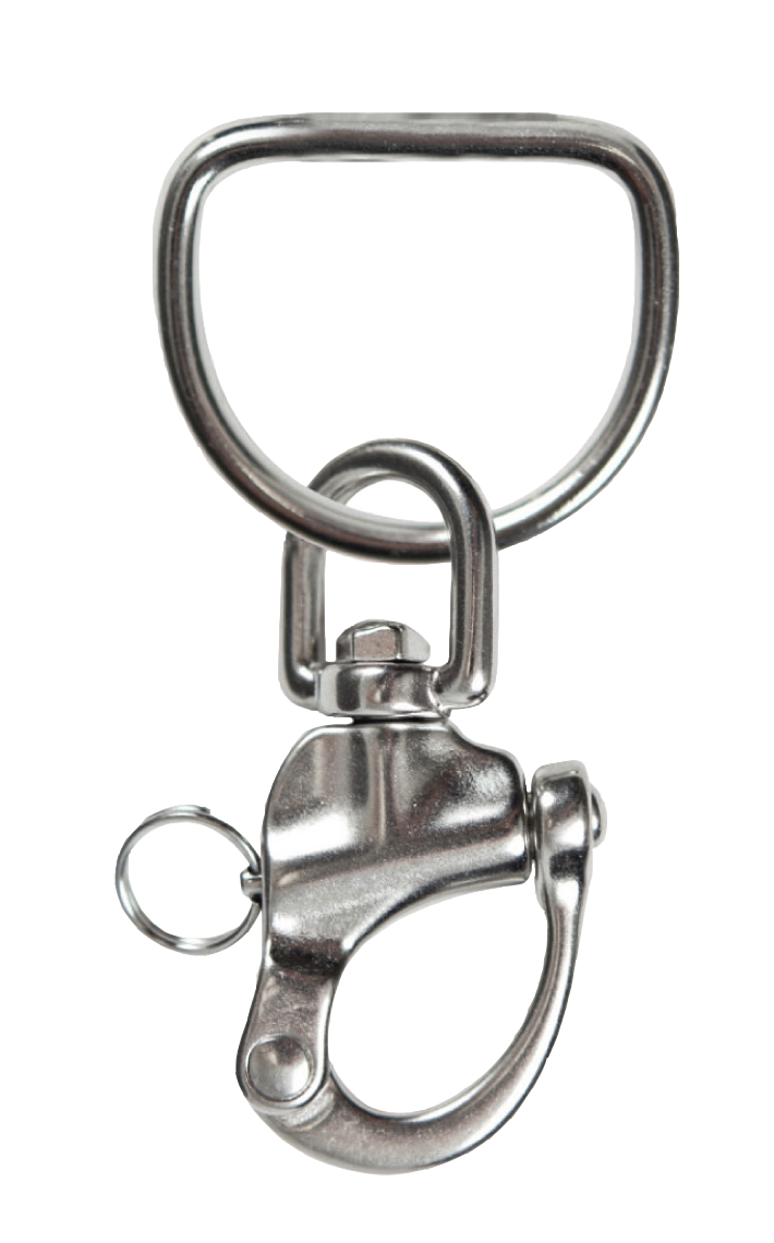 XS Scuba Highland 3.5" Snap Shackle with 2" Welded D-Ring – 316 Stainless Steel Technical Diving Hardware