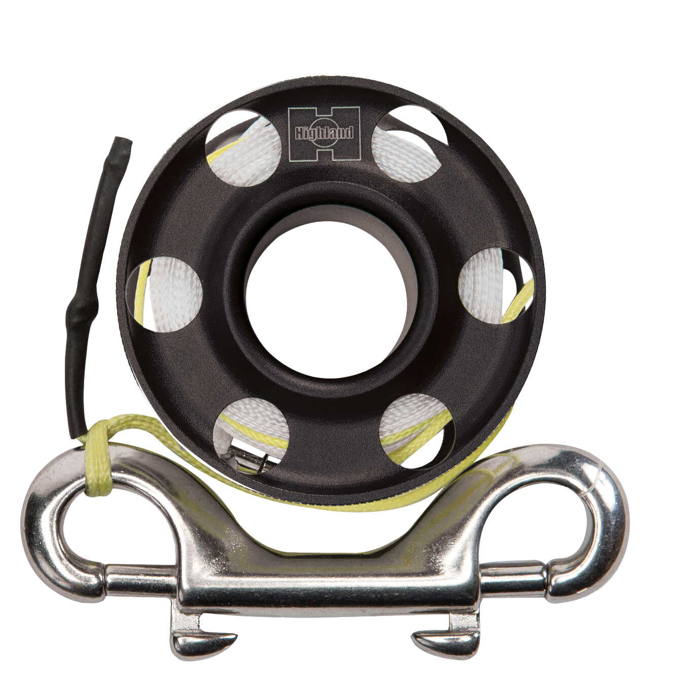 XS Scuba Highland 50 ft Aluminum Finger Spool with Dyneema Leader & Bolt Snap Black