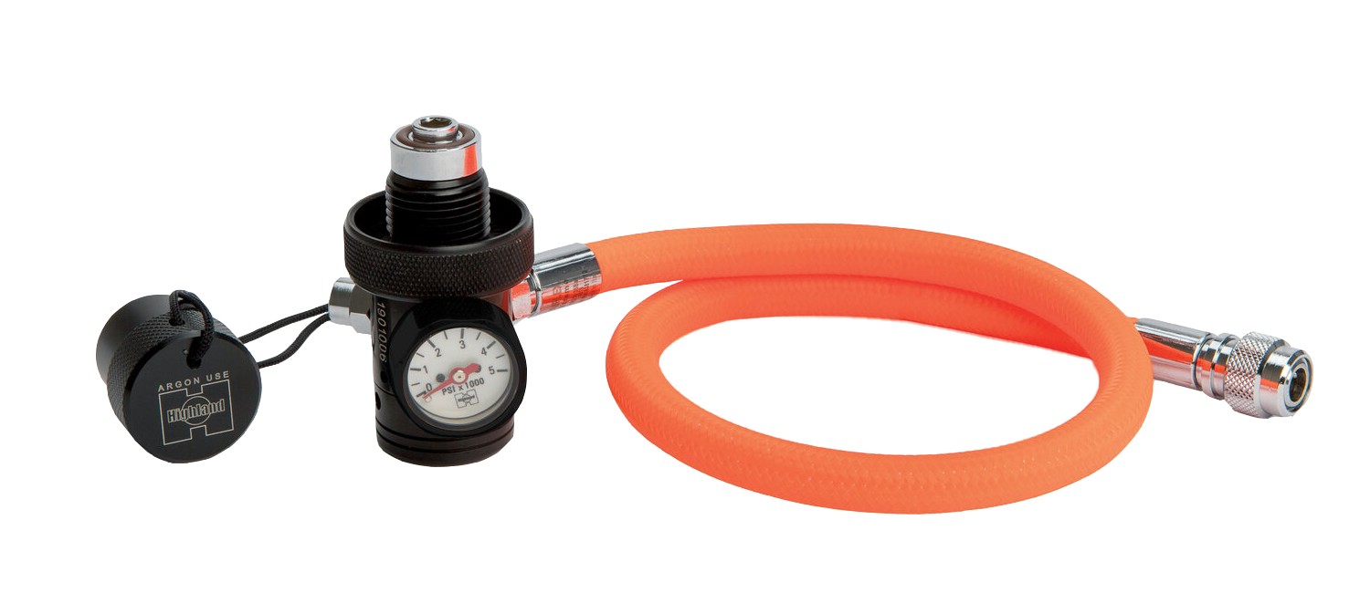 XS Scuba Highland Compact Argon Regulator with Gauge – Drysuit Inflation Regulator System