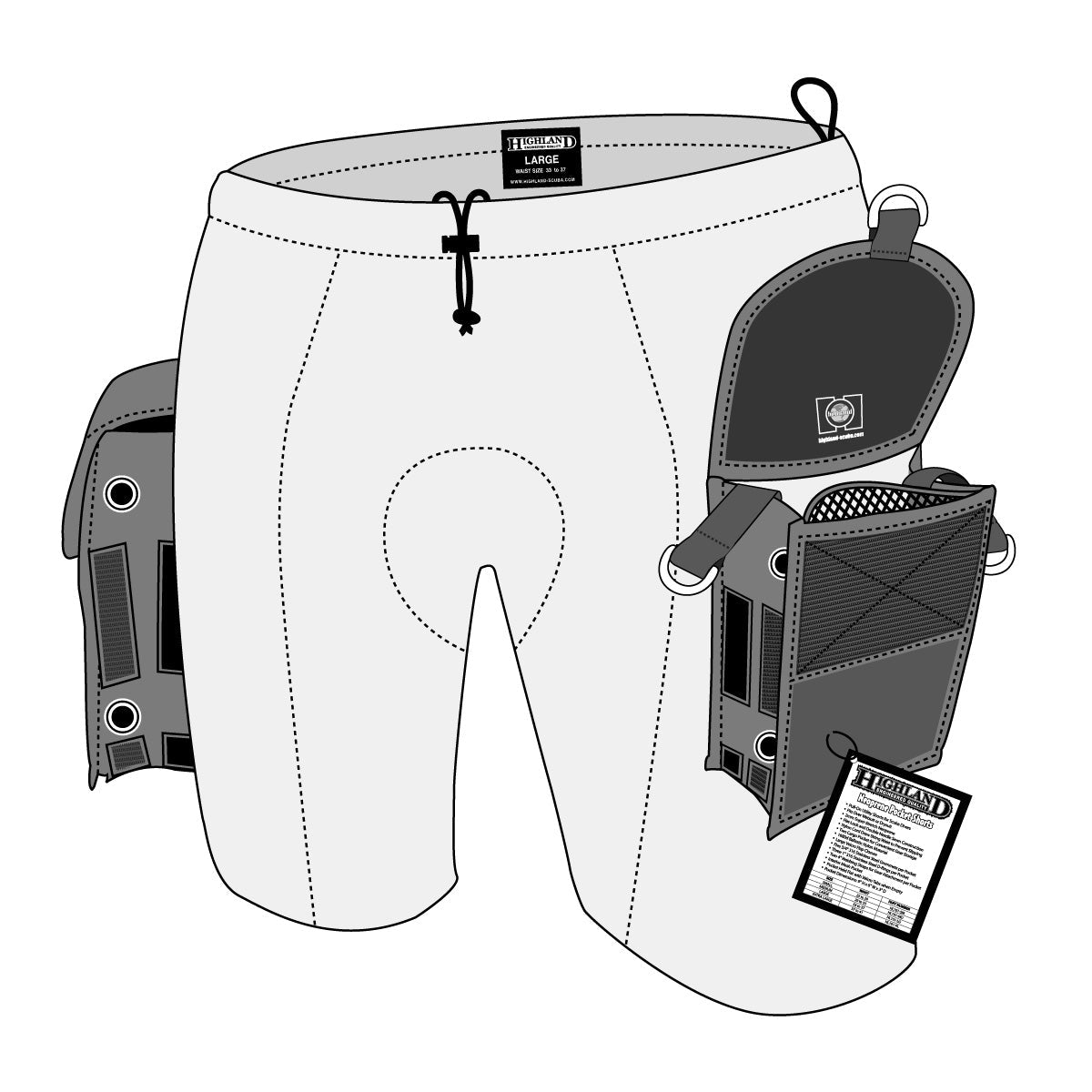 Highland Neoprene Pocket Shorts – Tech Diving Thigh Pocket Shorts