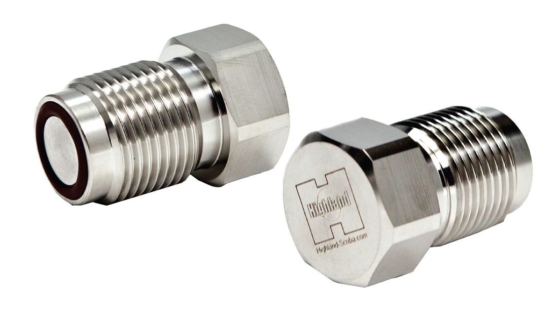 XS Scuba Highland Stainless Steel DIN Plug – 316 SS DIN Dust Plug with Viton O-Ring
