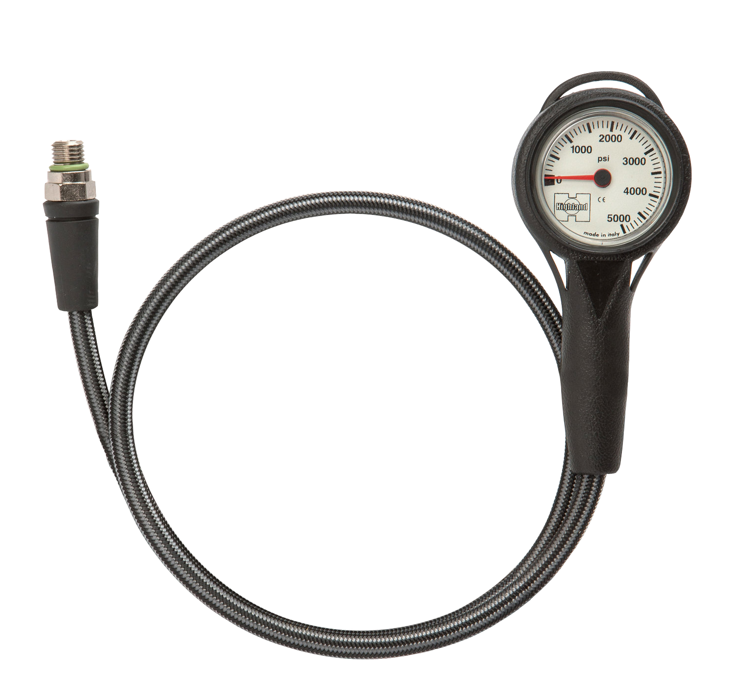 Highland Thin-Line Pressure Gauge Complete – Compact SPG with Hose & Protective Boot