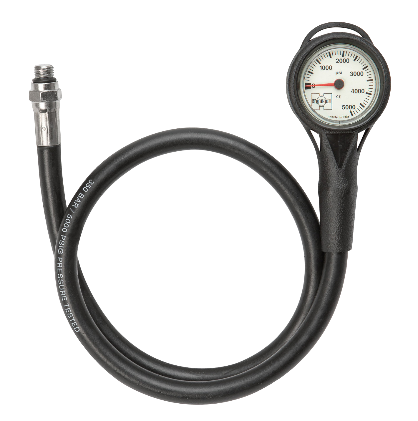 Highland Thin-Line Pressure Gauge Complete – Compact SPG with Hose & Protective Boot