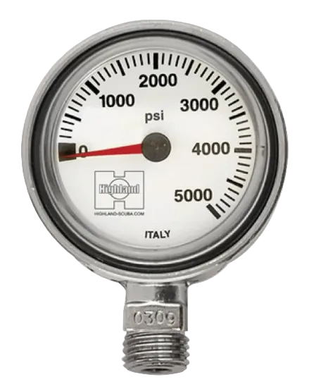 Highland Thin Line SPG – Brass & Glass Submersible Pressure Gauge - Imperial