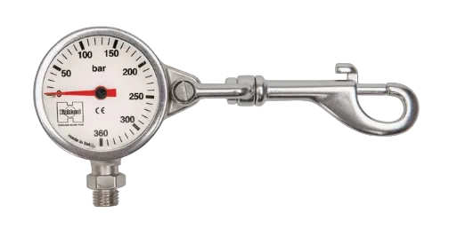Highland 2" Brass & Snap SPG – Compact Pressure Gauge with Integrated Bolt Snap