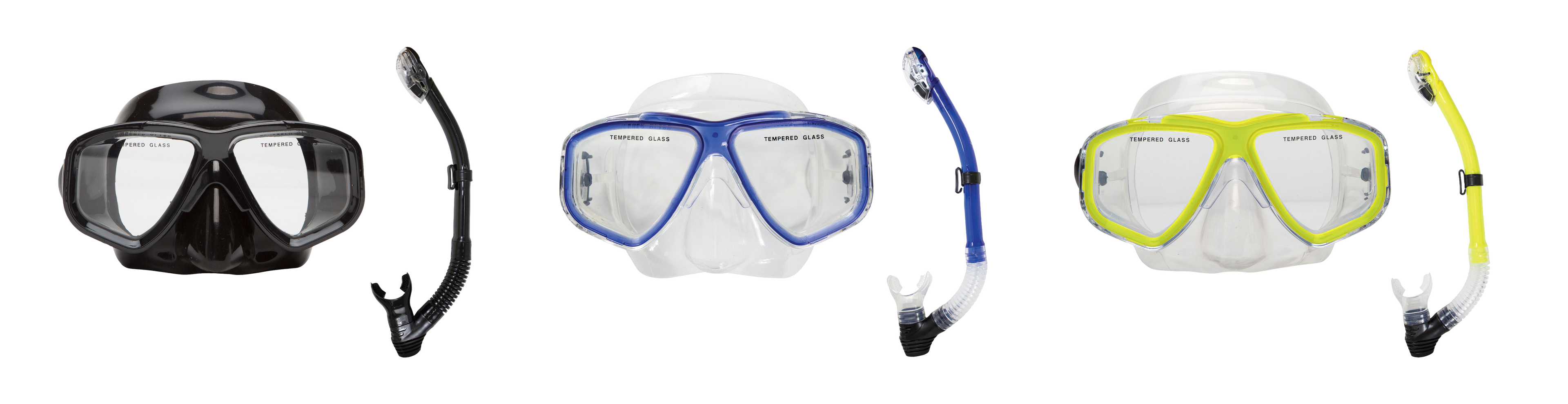 OceanWays Caribbean Mask & Dry Snorkel Combo – Tempered Glass Snorkeling Set