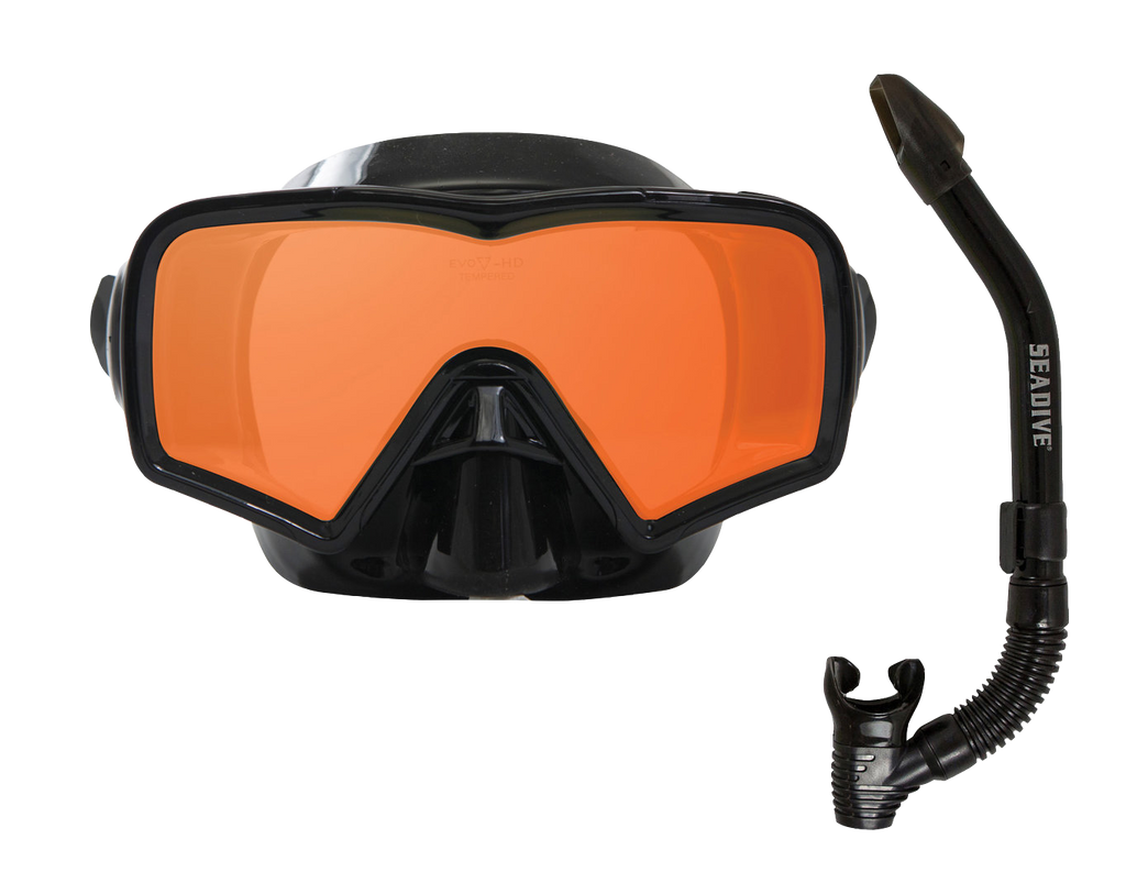 OceanWays SeeSharp SL Mask & Snorkel Combo – HD Single Lens Snorkeling Set