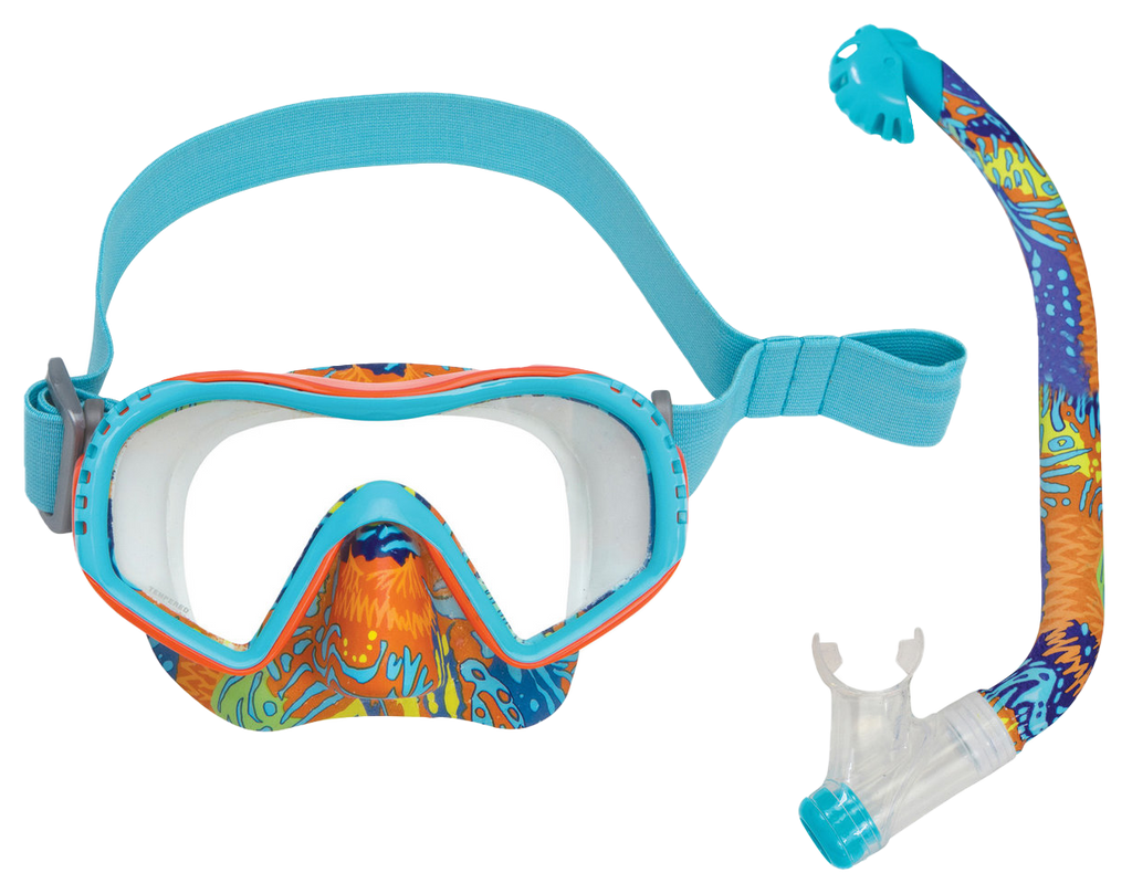 XS Scuba Youth Marine Life Mask & Dry Snorkel Combo – Kids Snorkeling Set Mandarin Fish