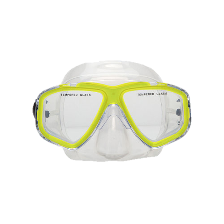 XS Scuba Oceanways Caribbean Mask – Silicone Scuba Diving & Snorkeling Mask Yellow