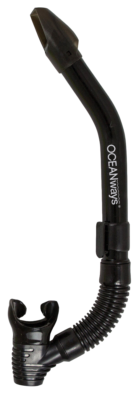XS Scuba Oceanways Caribbean Snorkel – Flex Snorkel with Wave Guard & Purge Valve Black/Black