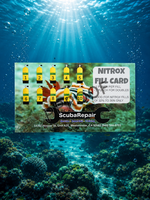 ScubaRepair.com Nitrox Fill Card