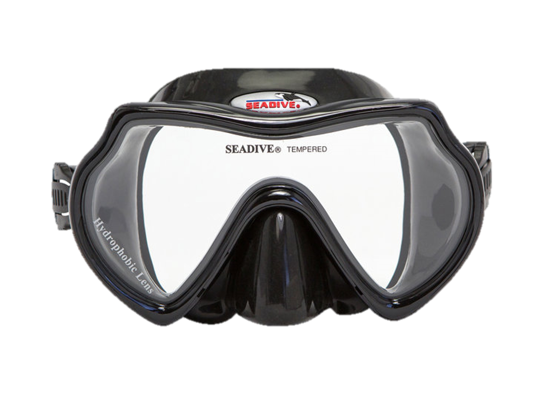 XS Scuba SeaDive Eagleye Hydrophobic Mask – Anti-Fog Single Lens Scuba Diving Mask - Black Silicone