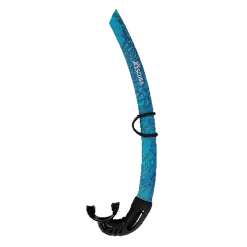 XS Scuba Ambush Snorkel – Low Profile Open Top Camouflage Snorkel - Blue Camo
