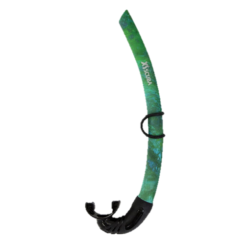 XS Scuba Ambush Snorkel – Low Profile Open Top Camouflage Snorkel - Green Camo