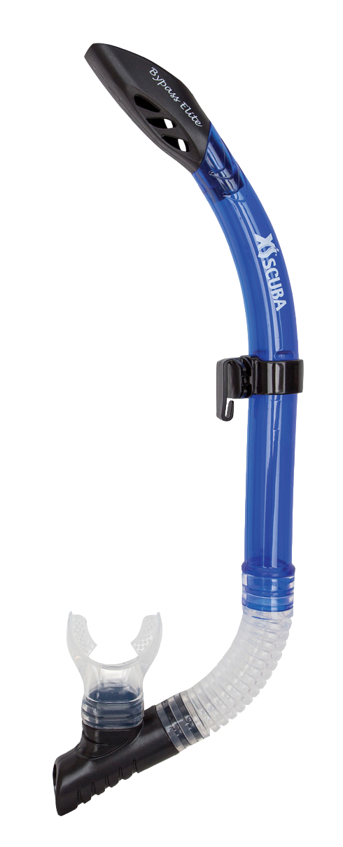 XS Scuba ByPass Elite Snorkel – Streamlined Semi-Dry Snorkel with Purge Valve Blue