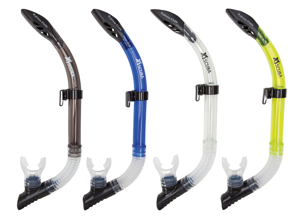 XS Scuba ByPass Elite Snorkel – Streamlined Semi-Dry Snorkel with Purge Valve