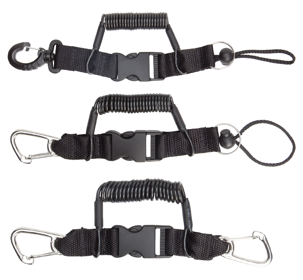 XS Scuba Coil Lanyards – Light, Medium & Heavy Duty Retractable Dive Lanyards