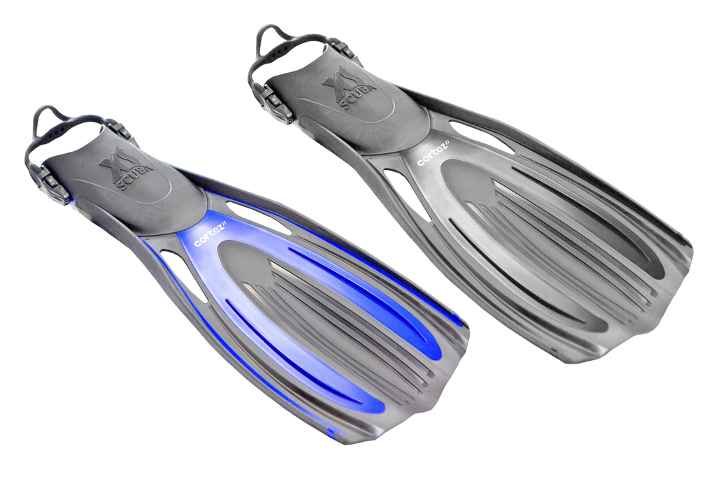 XS Scuba Cortez II Fins – Lightweight Scuba Diving Fins with Stretch Straps