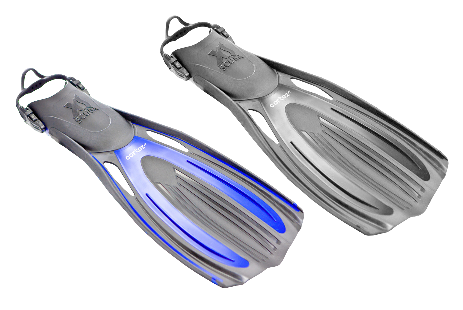 XS Scuba Cortez II Fins – Lightweight Scuba Diving Fins with Stretch Straps