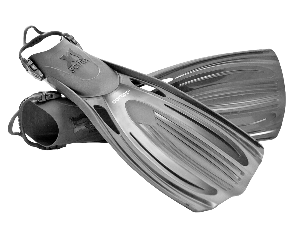 XS Scuba Cortez II Fins – Lightweight Scuba Diving Fins with Stretch Straps