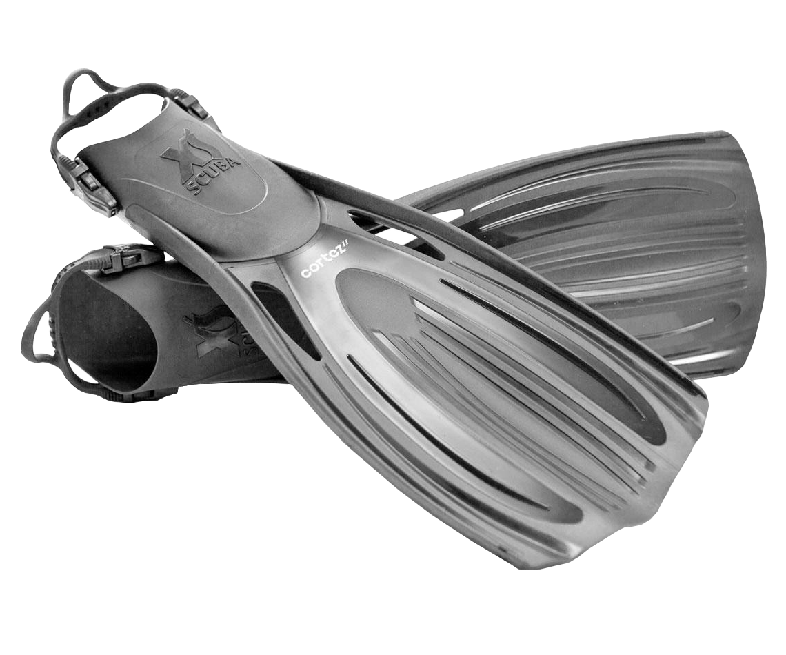 XS Scuba Cortez II Fins – Lightweight Scuba Diving Fins with Stretch Straps