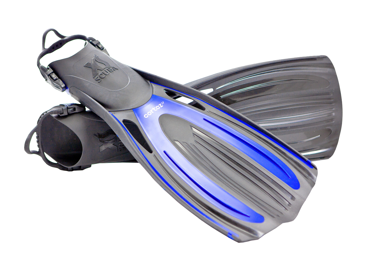 XS Scuba Cortez II Fins – Lightweight Scuba Diving Fins with Stretch Straps