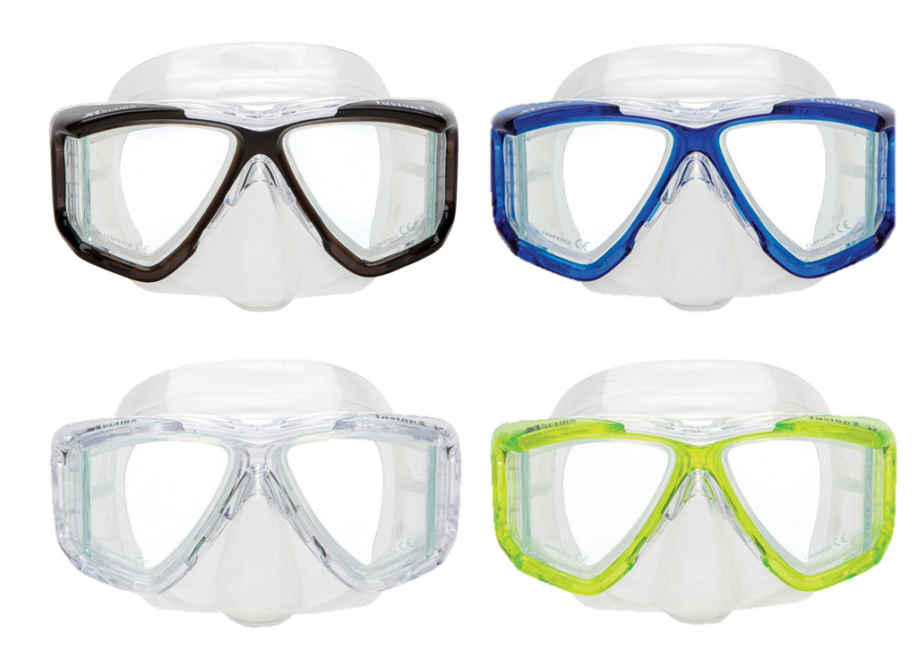 XS Scuba Fusion 2 Jr. Mask – Youth & Small Face Dive Mask with Crystal Silicone Skirt