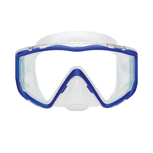 XS Scuba OceanWays Fusion 3 Mask – Panoramic Three Window Scuba Diving & Snorkeling Mask - Blue