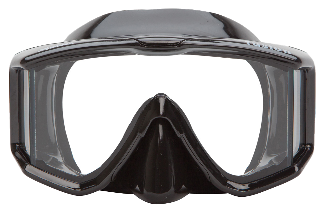 XS Scuba Fusion Mask – Panoramic Three-Window Scuba Diving Mask Black