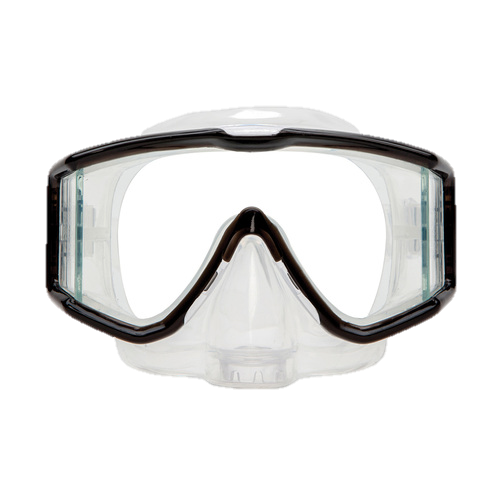 XS Scuba Fusion Mask – Panoramic Three-Window Scuba Diving Mask w/ Purge - Black