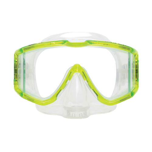 XS Scuba Fusion Mask – Panoramic Three-Window Scuba Diving Mask w/ Purge - Yellow