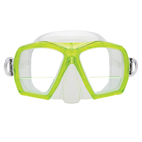XS Scuba Gauge Reader Mask – Down View Prescription Dive Mask with +1.75 Diopters - Yellow