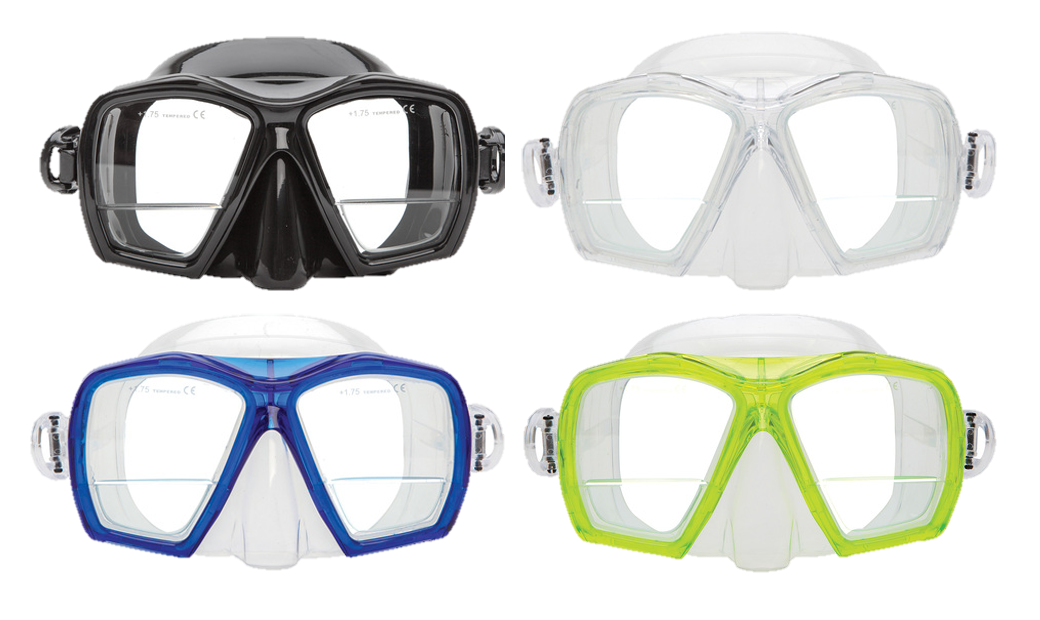 XS Scuba Gauge Reader Mask – Down View Prescription Dive Mask with +1.75 Diopters