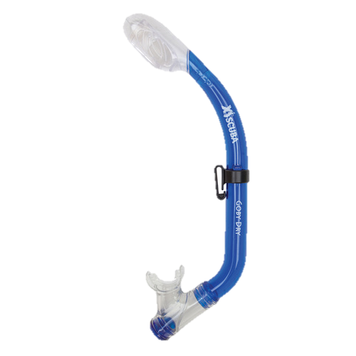 XS Scuba Goby Dry Snorkel – Kids Totally Dry Snorkel with Purge Valve - Blue