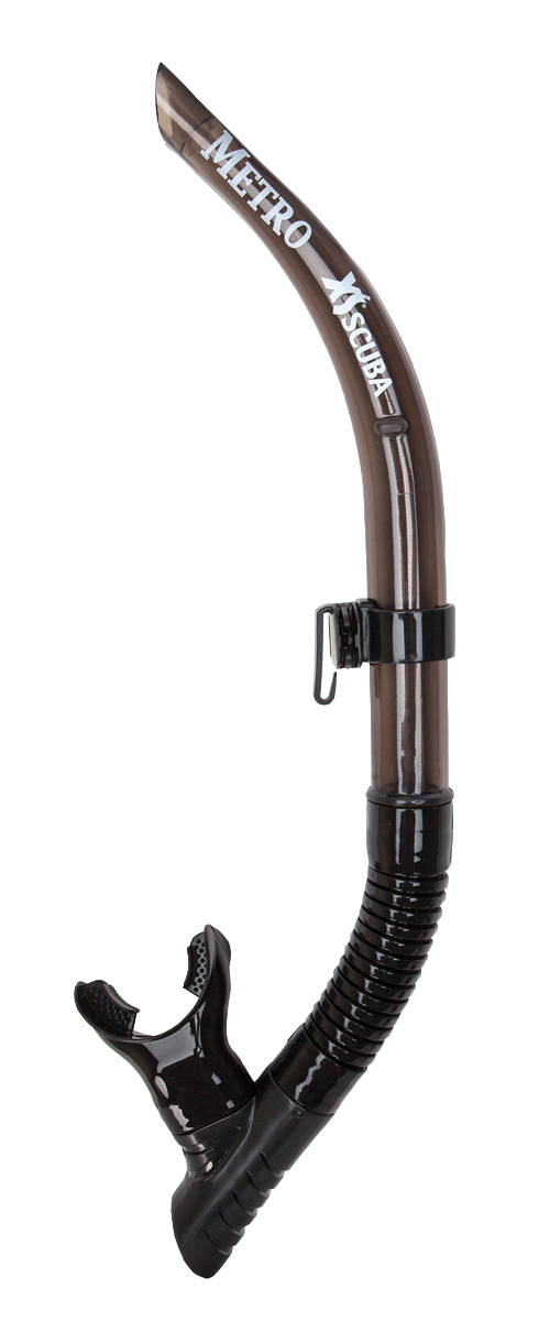 XS Scuba Metro Snorkel – Durable Open Top Snorkel with Purge Valve Black