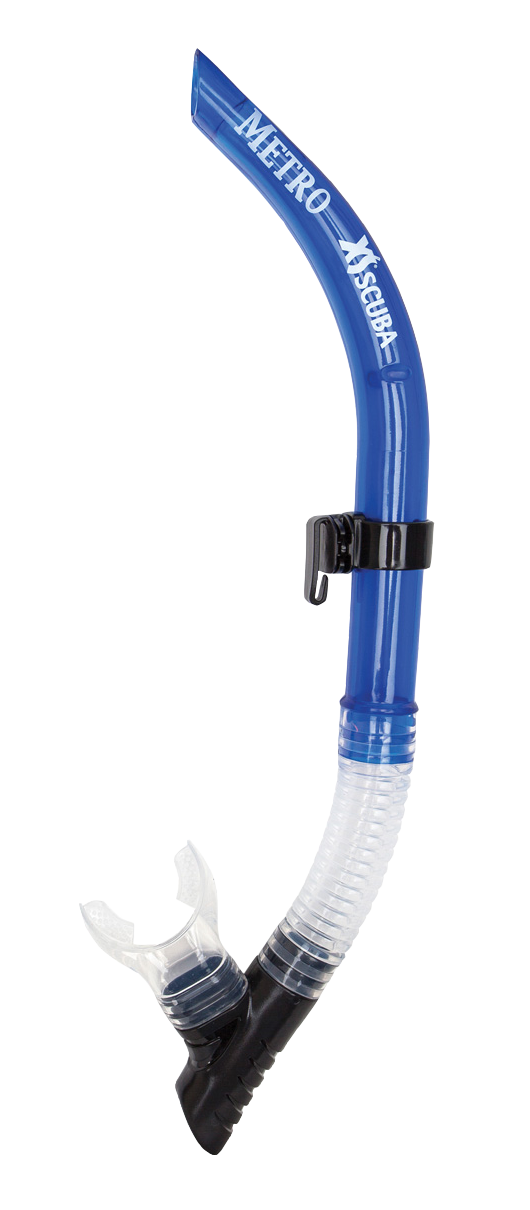 XS Scuba Metro Snorkel – Durable Open Top Snorkel with Purge Valve Blue
