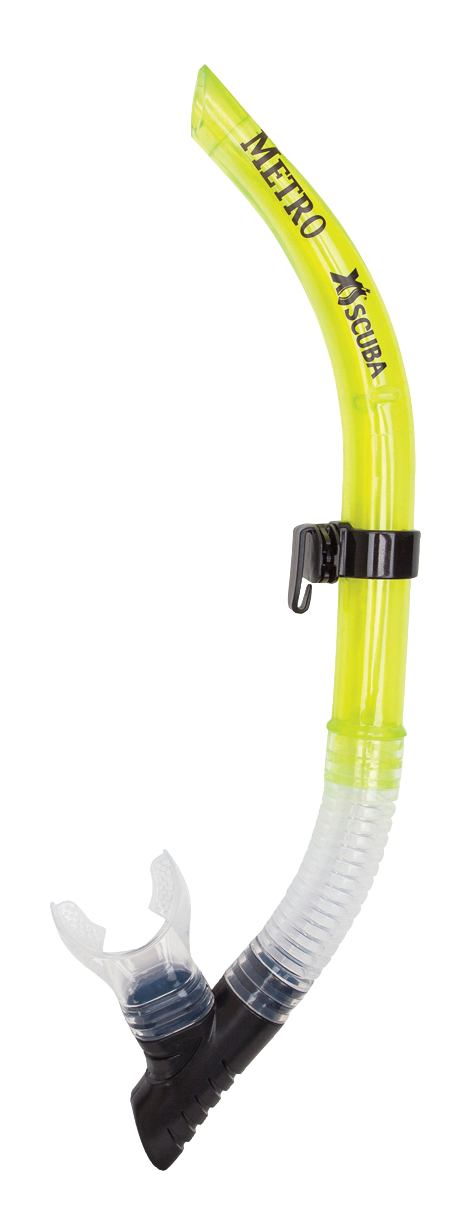 XS Scuba Metro Snorkel – Durable Open Top Snorkel with Purge Valve Yellow