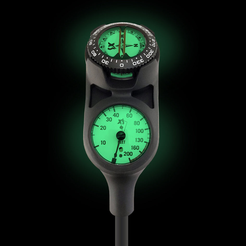 XS Scuba Navigator 3 Gauge Console – Depth Gauge, Compass & SPG Console