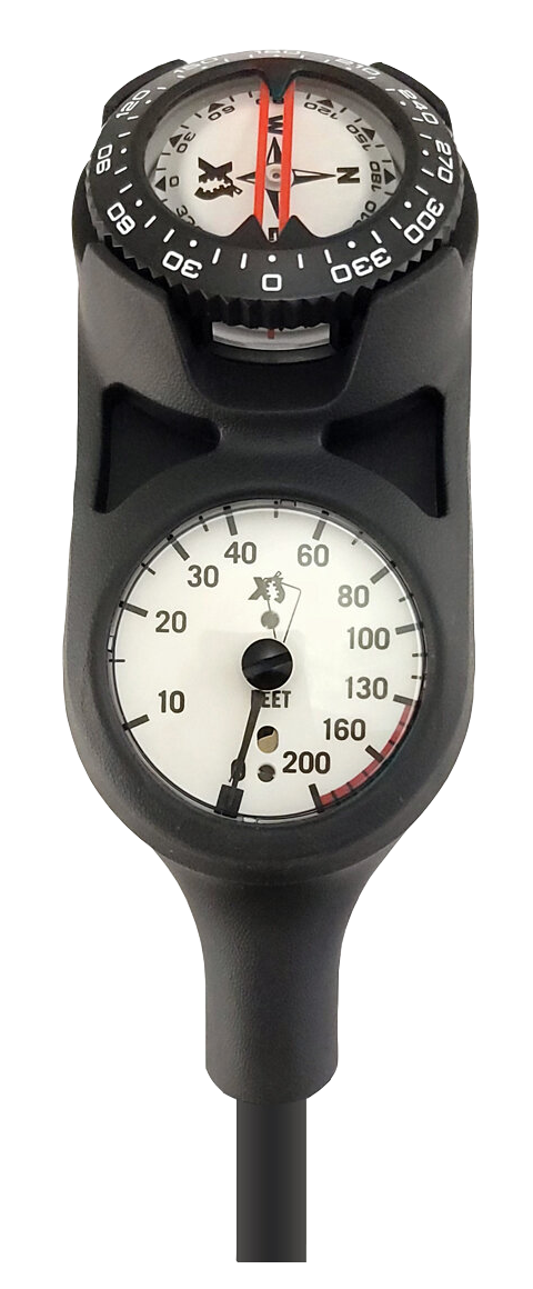 XS Scuba Navigator 3 Gauge Console – Depth Gauge, Compass & SPG Console