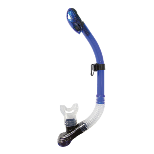 XS Scuba Passage Dry Snorkel – Advanced Dry Top Snorkel with Purge Valve - Transparent Blue