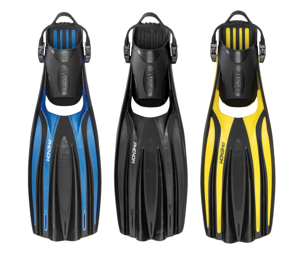 XS Scuba Phenom Fins – High Performance Scuba Diving Fins with Stretch Straps
