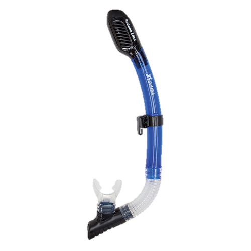 XS Scuba Sedona Elite Dry Snorkel – Totally Dry Top Scuba & Snorkeling Snorkel - Blue