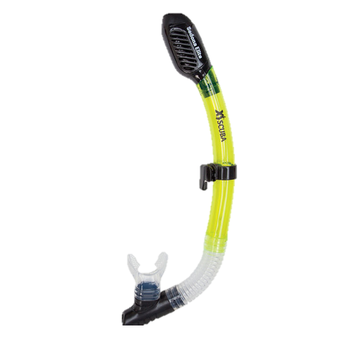 XS Scuba Sedona Elite Dry Snorkel – Totally Dry Top Scuba & Snorkeling Snorkel - Yellow