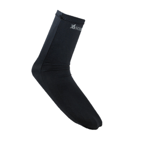 XS Scuba Spandex Socks – Stretch Dive Socks for Wetsuits & Full Foot Fins - Black