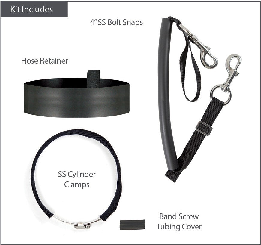 XS Scuba Stage Bottle Strap Kit – Complete Cylinder Rigging Kit for Stage & Deco Bottles 