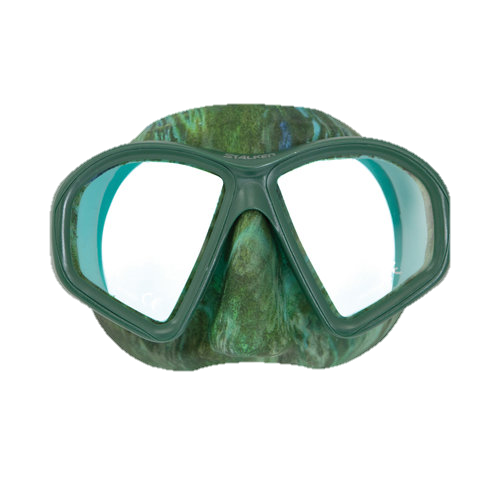 OceanWays Stalker Mask – Low Volume Freediving & Spearfishing Mask - Green Camo