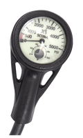 XS Scuba Standard Pressure Gauge – Submersible SPG with Thermometer & HP Hose