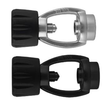 XS Scuba Standard Spin-On Yoke – DIN to Yoke Regulator Adapter - Chrome or Black